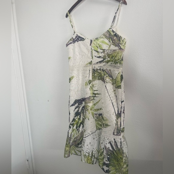 Nwot DRESS THE POPULATION Alea Dress Chartreuse Multi Size Large - Picture 5 of 9